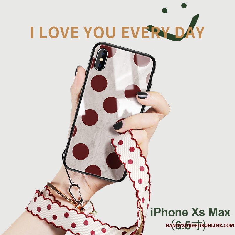 Etui iPhone Xs Max Tasker Trendy Vinrød, Cover iPhone Xs Max Vintage Rød Anti-fald