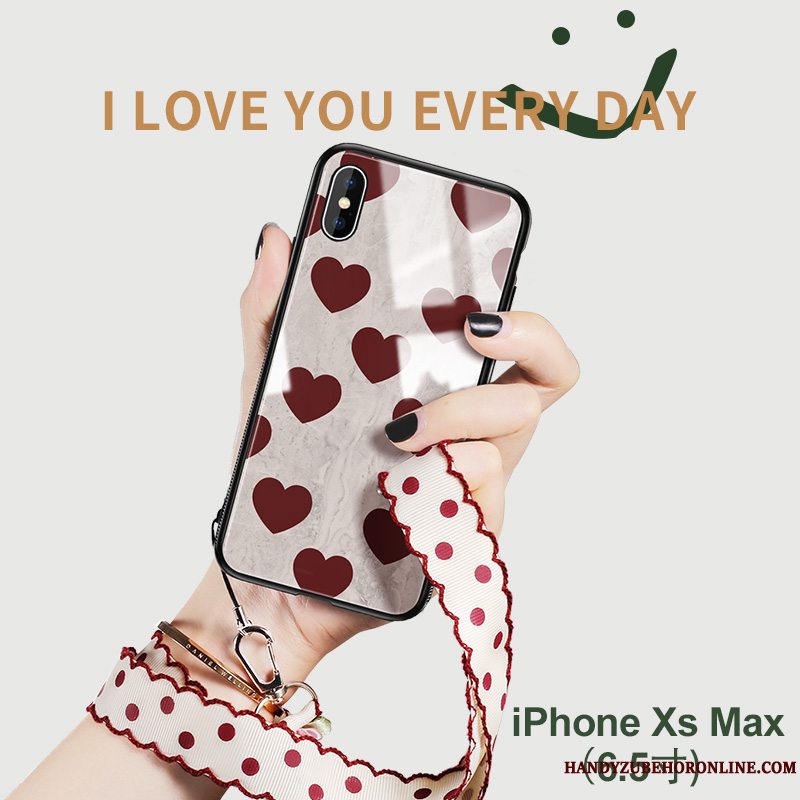 Etui iPhone Xs Max Tasker Trendy Vinrød, Cover iPhone Xs Max Vintage Rød Anti-fald