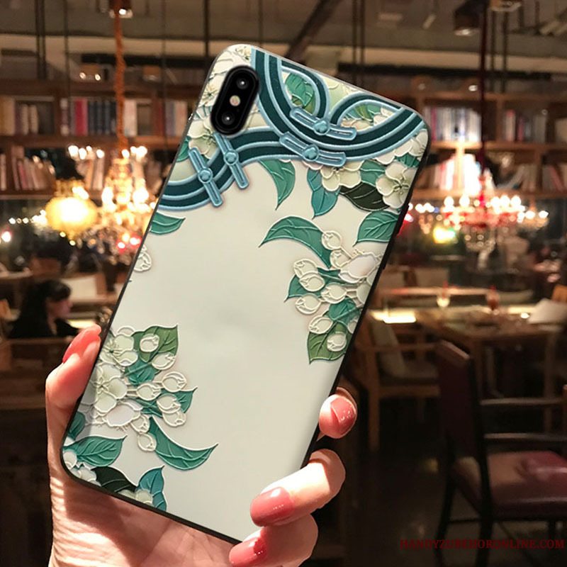 Etui iPhone Xs Relief Rød Telefon, Cover iPhone Xs Beskyttelse