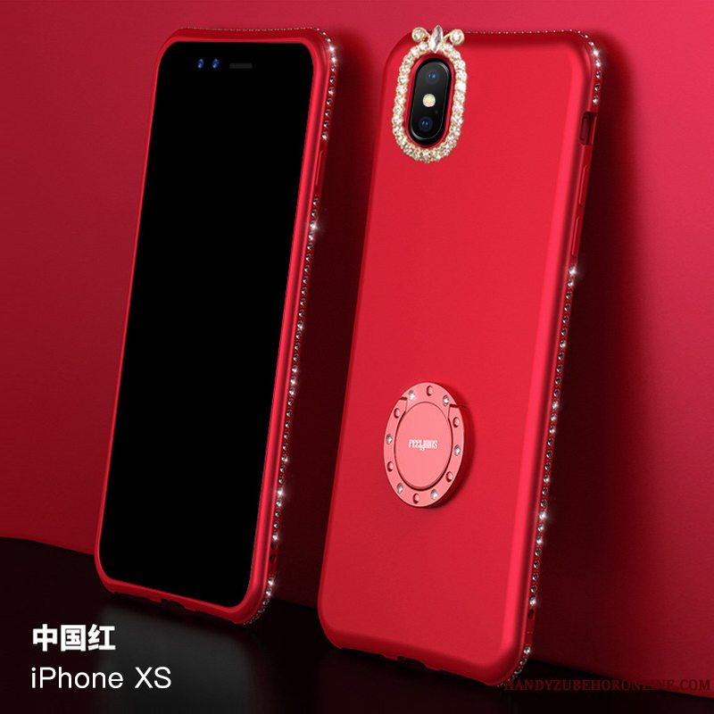 Etui iPhone Xs Silikone Ny Tynd, Cover iPhone Xs Tasker Lilla Anti-fald