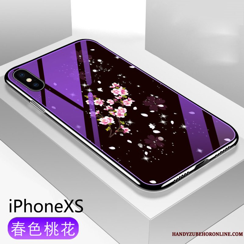 Etui iPhone Xs Silikone Telefonanti-fald, Cover iPhone Xs Blød Glas Ny
