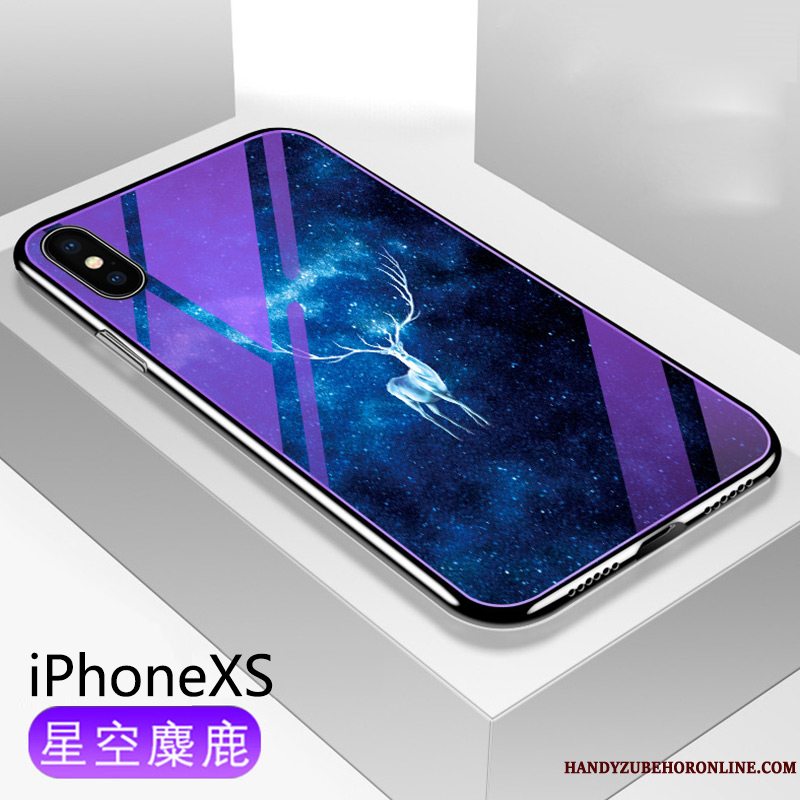 Etui iPhone Xs Silikone Telefonanti-fald, Cover iPhone Xs Blød Glas Ny