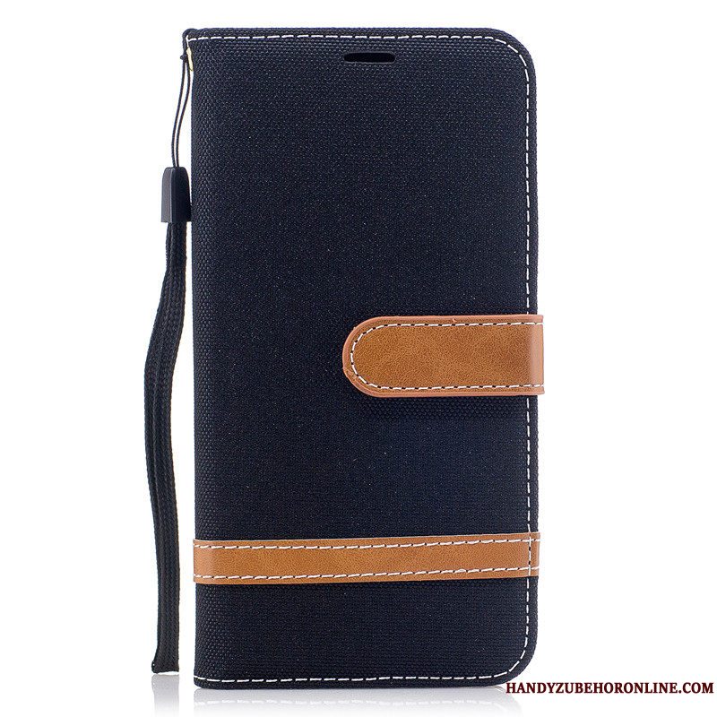 Etui iPhone Xs Tasker Denim Kort, Cover iPhone Xs Folio Telefonrød