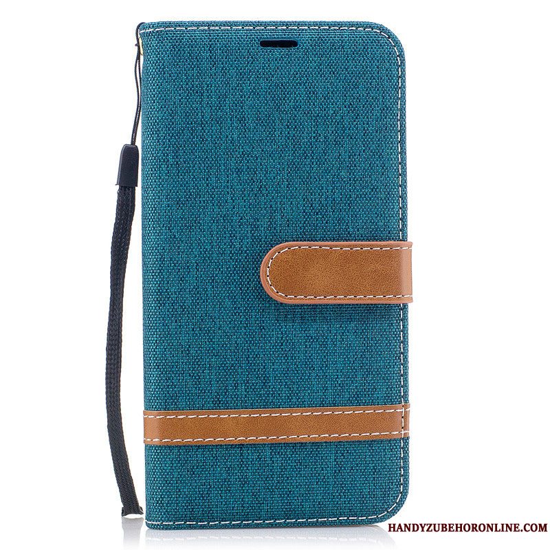 Etui iPhone Xs Tasker Denim Kort, Cover iPhone Xs Folio Telefonrød