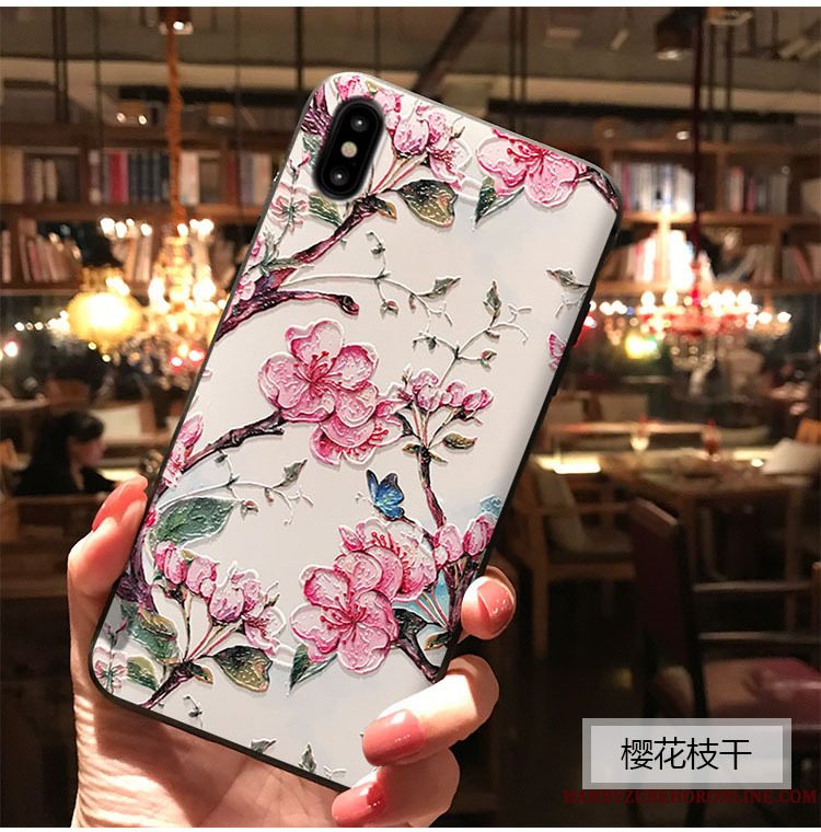 Etui iPhone Xs Tasker Telefonanti-fald, Cover iPhone Xs Relief Lille Sektion Kunst