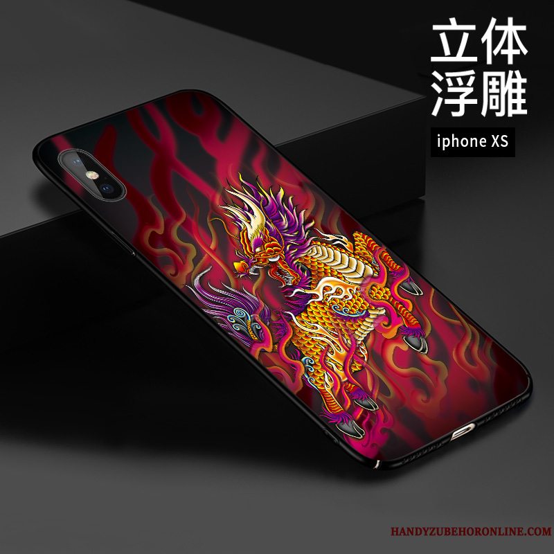 Etui iPhone Xs Tasker Tilpas Nubuck, Cover iPhone Xs Kreativ Telefonlyserød