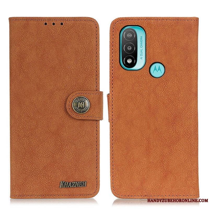 Flip Cover Moto E40 / E30 / E20 Khazneh Retro Split Læder