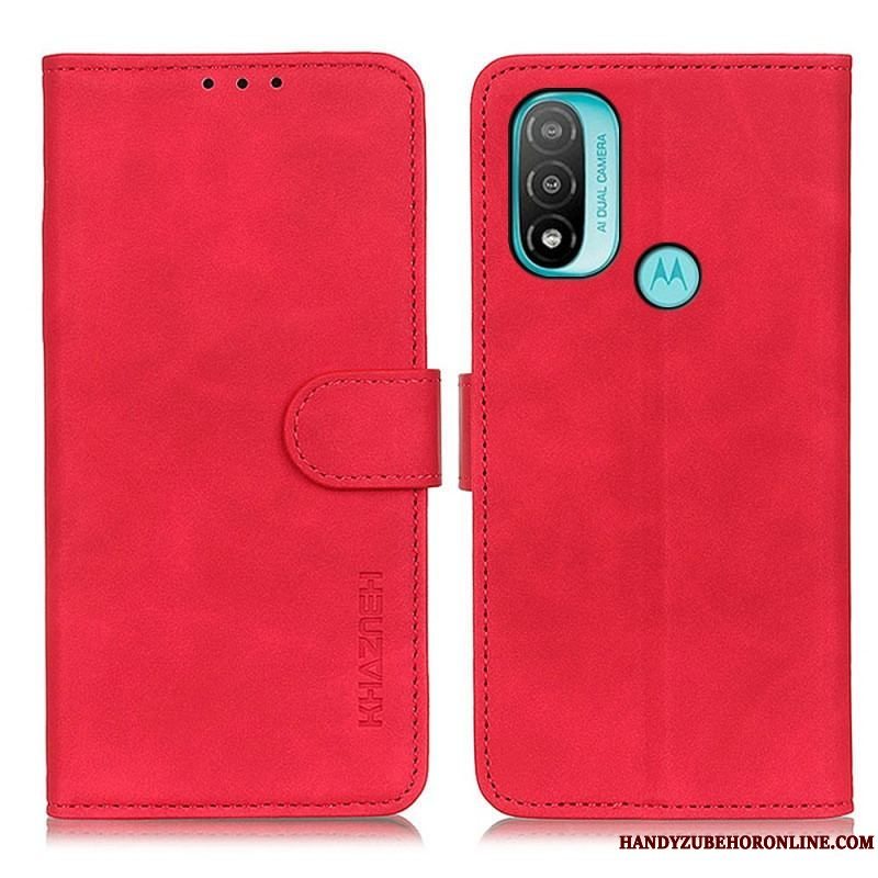 Flip Cover Moto E40 / E30 / E20 Khazneh Vintage Lædereffekt