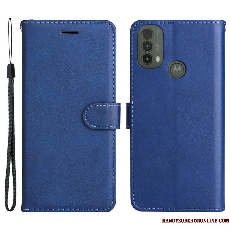 Flip Cover Moto E40 / E30 / E20 Med Snor Strappy Lædereffekt