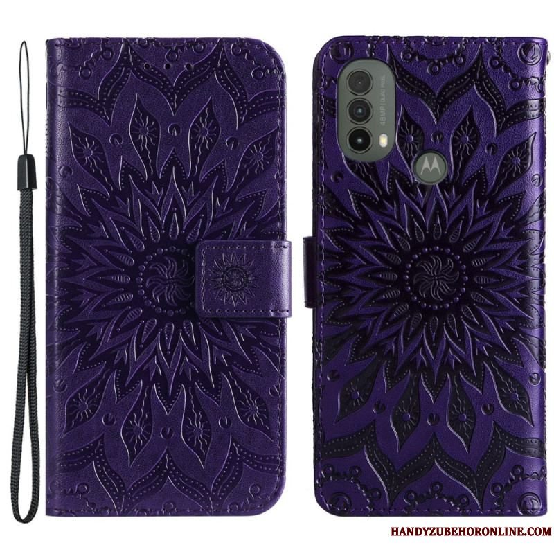 Flip Cover Moto E40 / E30 / E20 Solblomst