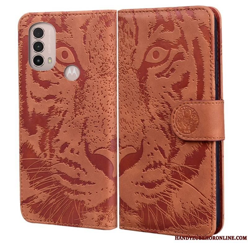 Flip Cover Moto E40 / E30 / E20 Tiger Ansigtsprint