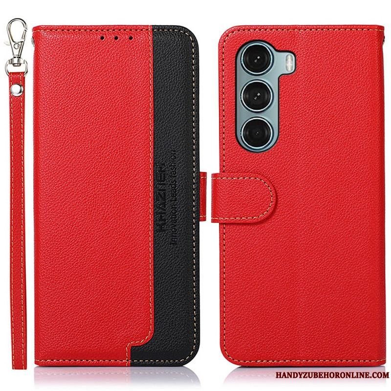 Flip Cover Moto G200 5G Lychee Style Rfid Khazneh