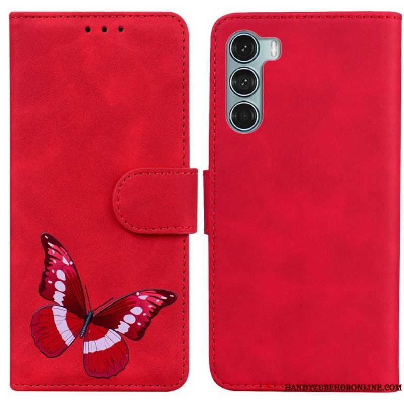 Flip Cover Moto G200 5G Skin-touch Butterfly