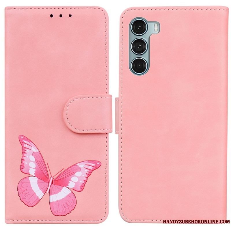 Flip Cover Moto G200 5G Skin-touch Butterfly