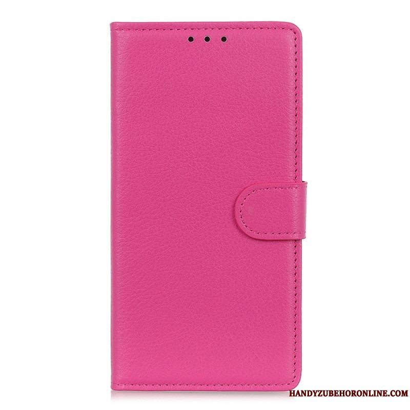 Flip Cover Moto G200 5G Traditionelt Litchi