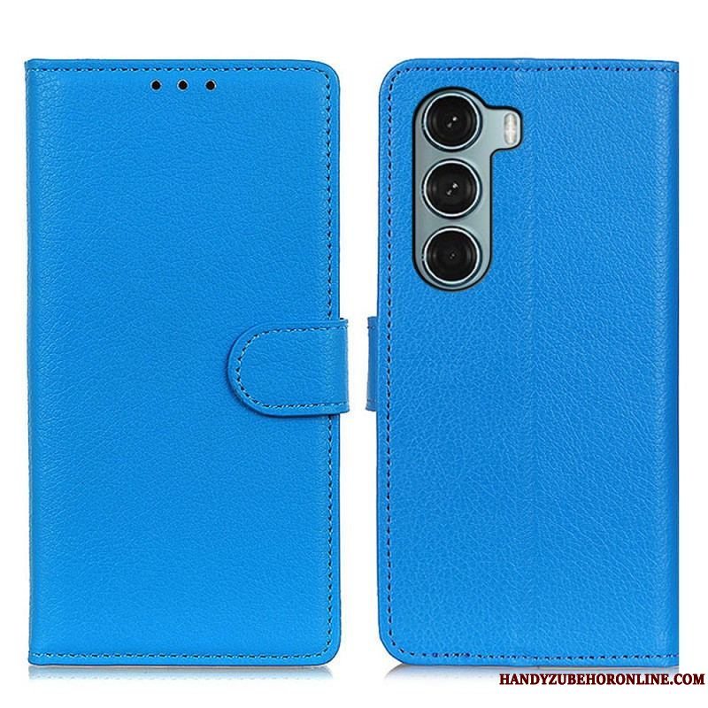 Flip Cover Moto G200 5G Traditionelt Litchi