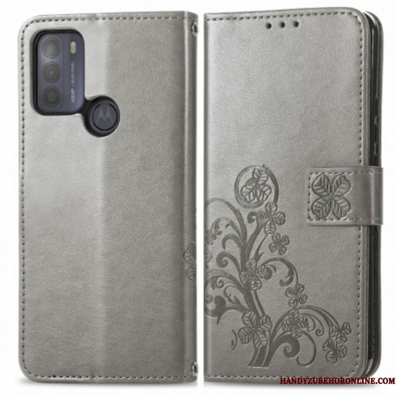 Flip Cover Moto G50 Asiatiske Blomster