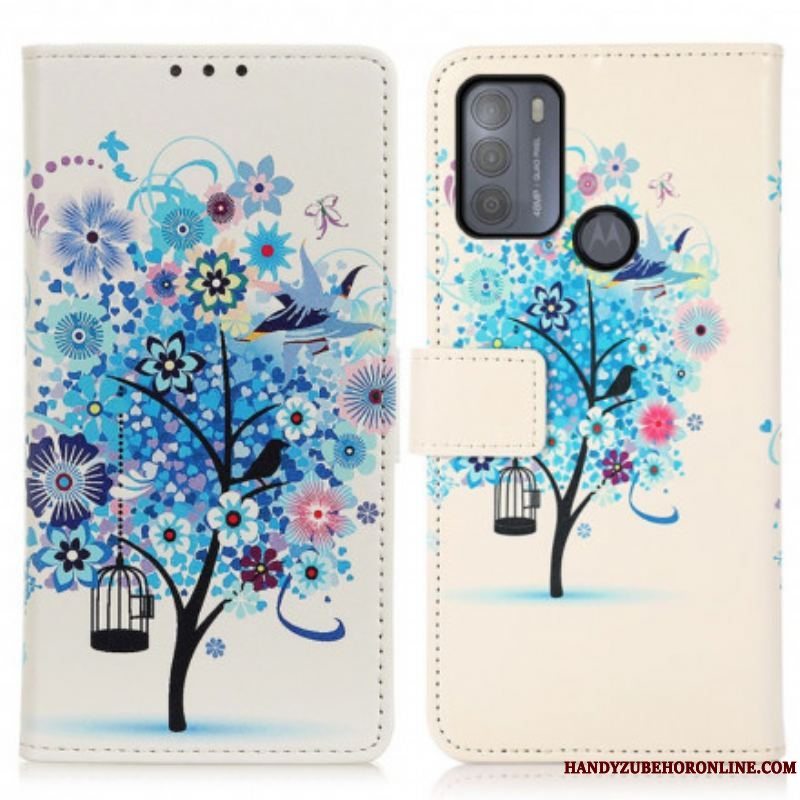 Flip Cover Moto G50 Farverigt Træ