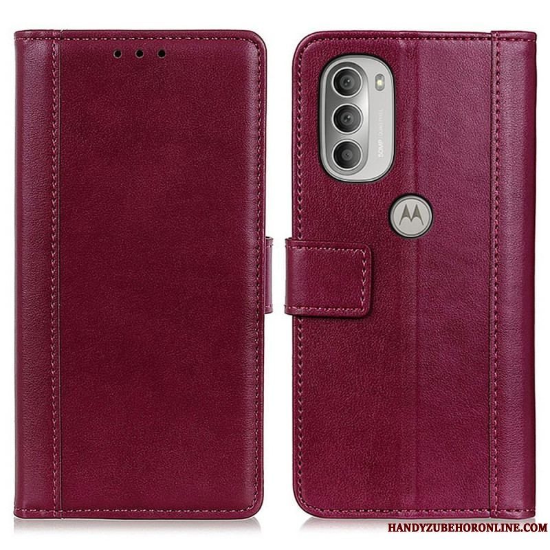 Flip Cover Moto G51 5G Farvet Version Split Læder