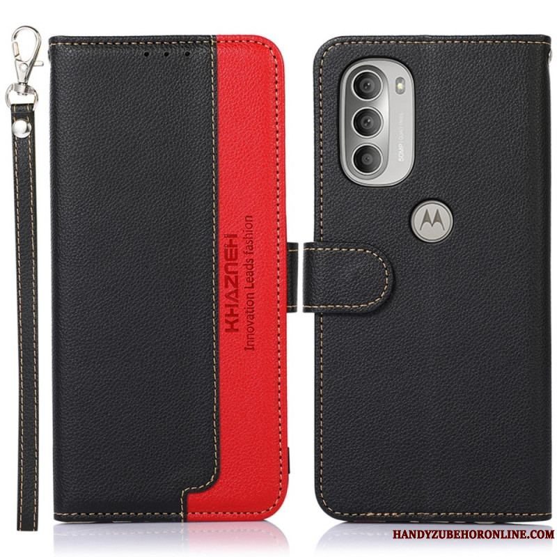 Flip Cover Moto G51 5G Lychee Style Rfid Khazneh