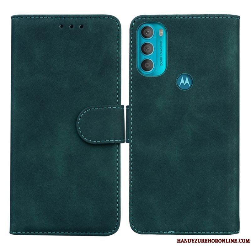 Flip Cover Moto G71 5G Monokrom Lædereffekt