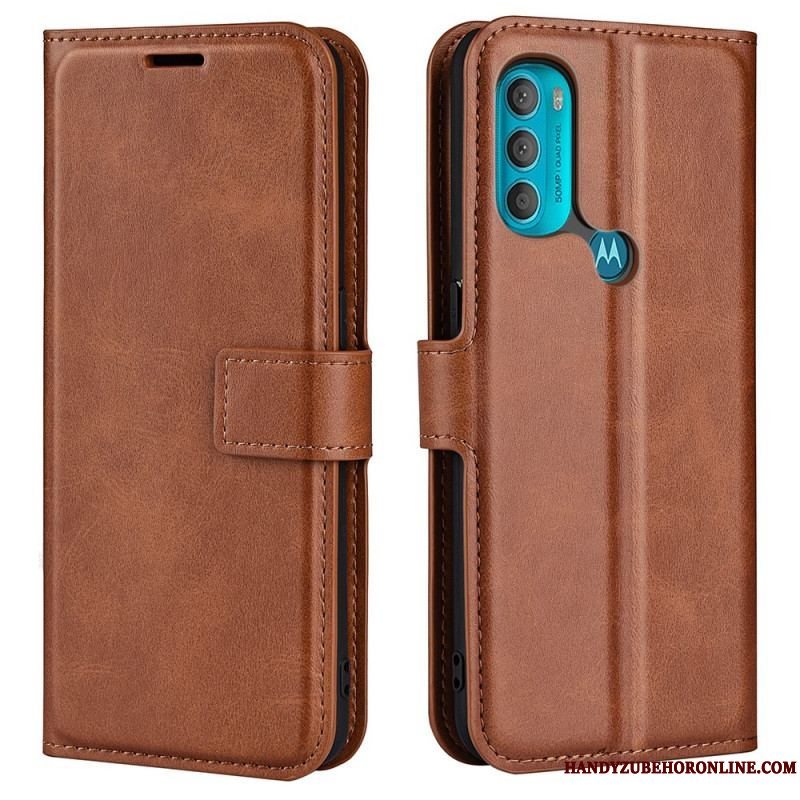 Flip Cover Moto G71 5G Slank Ekstrem Lædereffekt