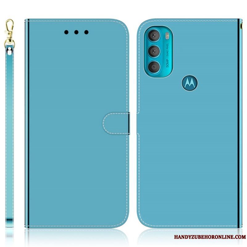 Flip Cover Moto G71 5G Spejlcover I Imiteret Læder