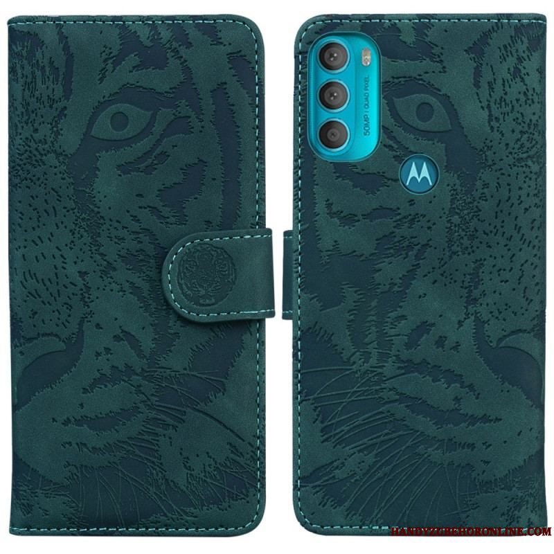 Flip Cover Moto G71 5G Tiger Ansigtsprint