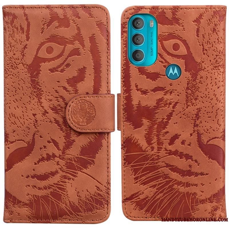 Flip Cover Moto G71 5G Tiger Ansigtsprint