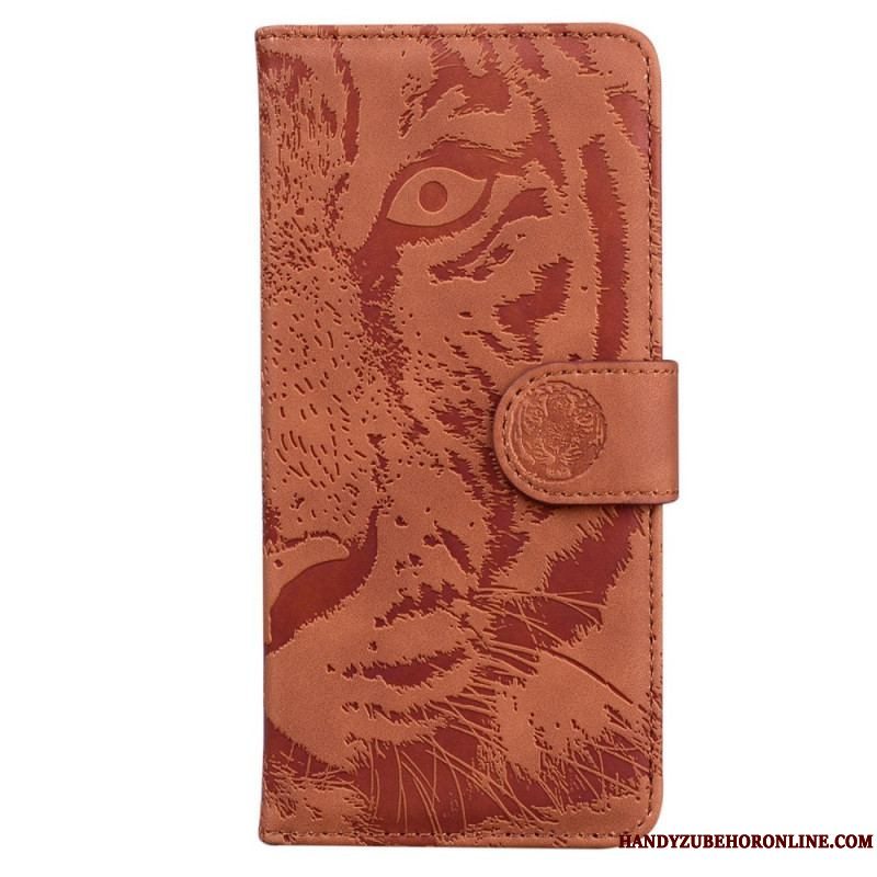 Flip Cover Moto G73 5G Tiger Fodaftryk