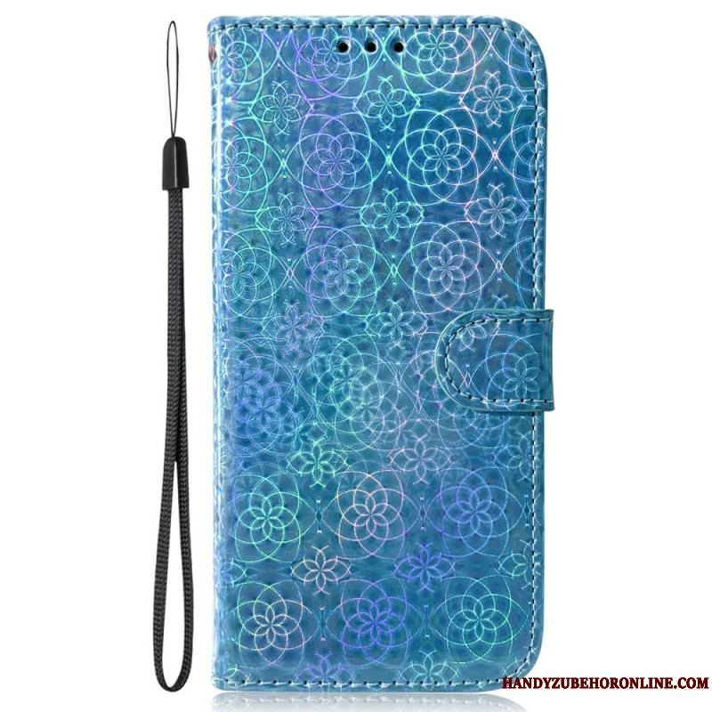 Flip Cover Samsung Galaxy A13 Med Snor Strappy Psykedeliske Blomster