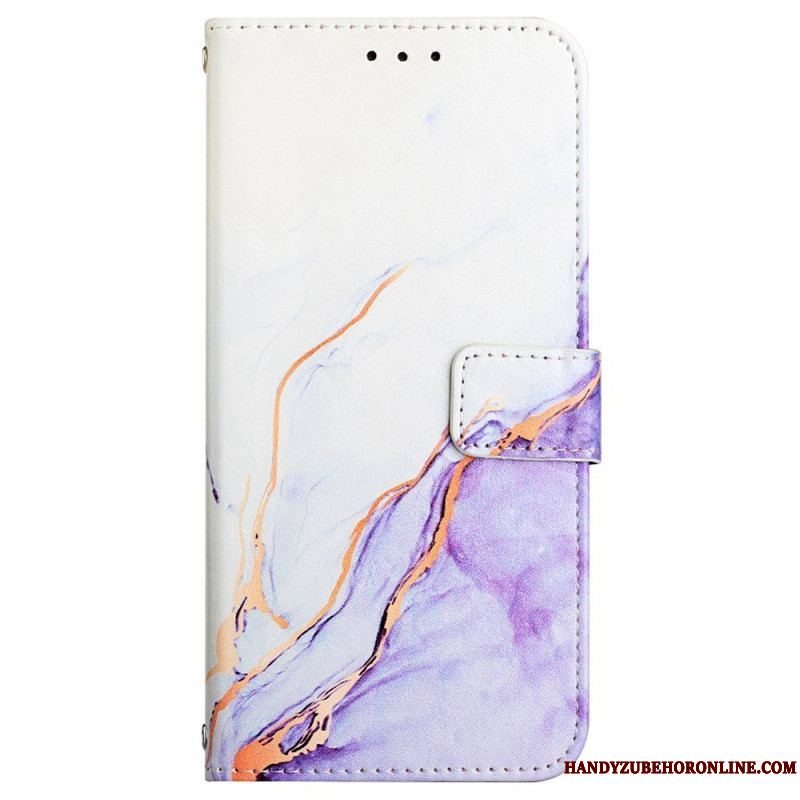 Flip Cover Samsung Galaxy A13 Med Snor Strip Marmor