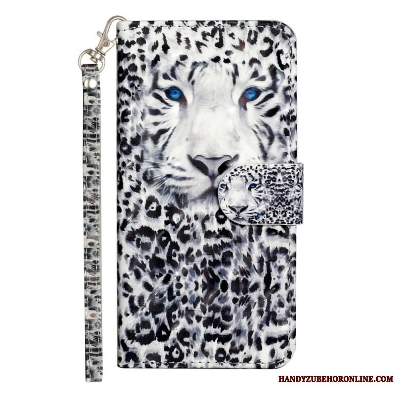 Flip Cover Samsung Galaxy A14 / A14 5G Med Snor Strappy Leopard