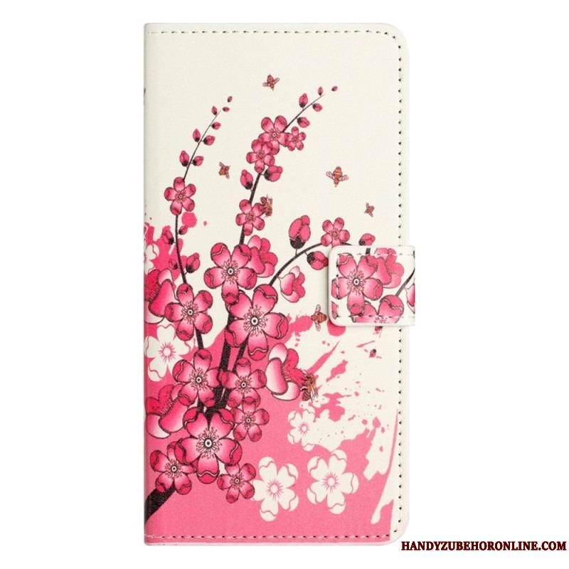 Flip Cover Samsung Galaxy A14 / A14 5G Tropiske Blomster