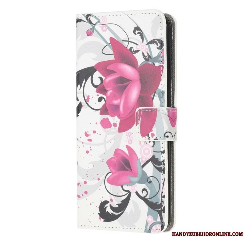 Flip Cover Samsung Galaxy A42 5G Tropiske Blomster