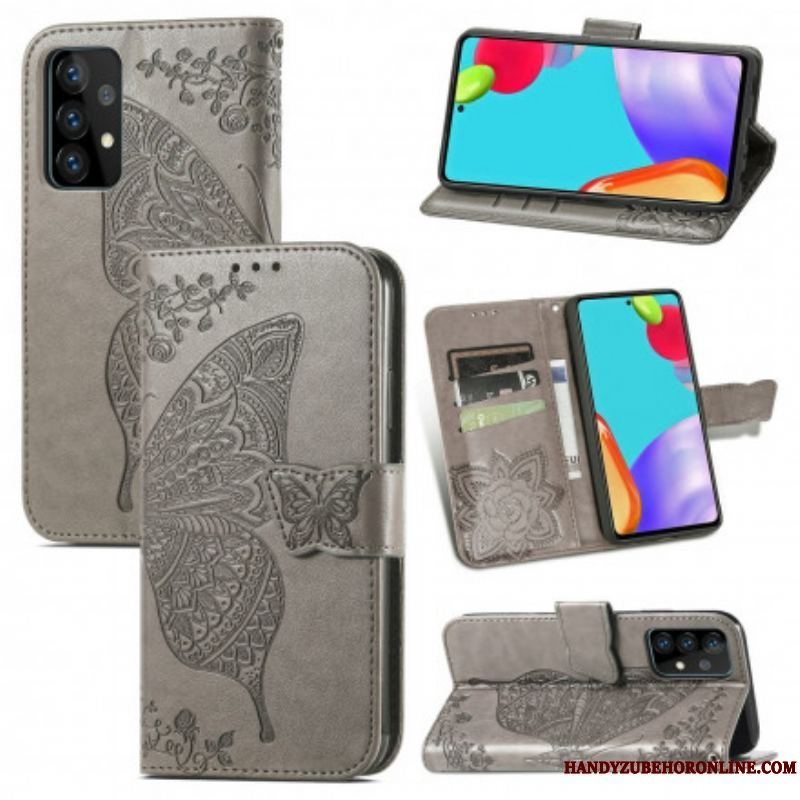 Flip Cover Samsung Galaxy A52 4G / A52 5G / A52s 5G Halve Sommerfugle