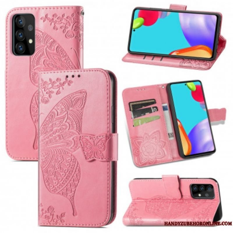 Flip Cover Samsung Galaxy A52 4G / A52 5G / A52s 5G Halve Sommerfugle