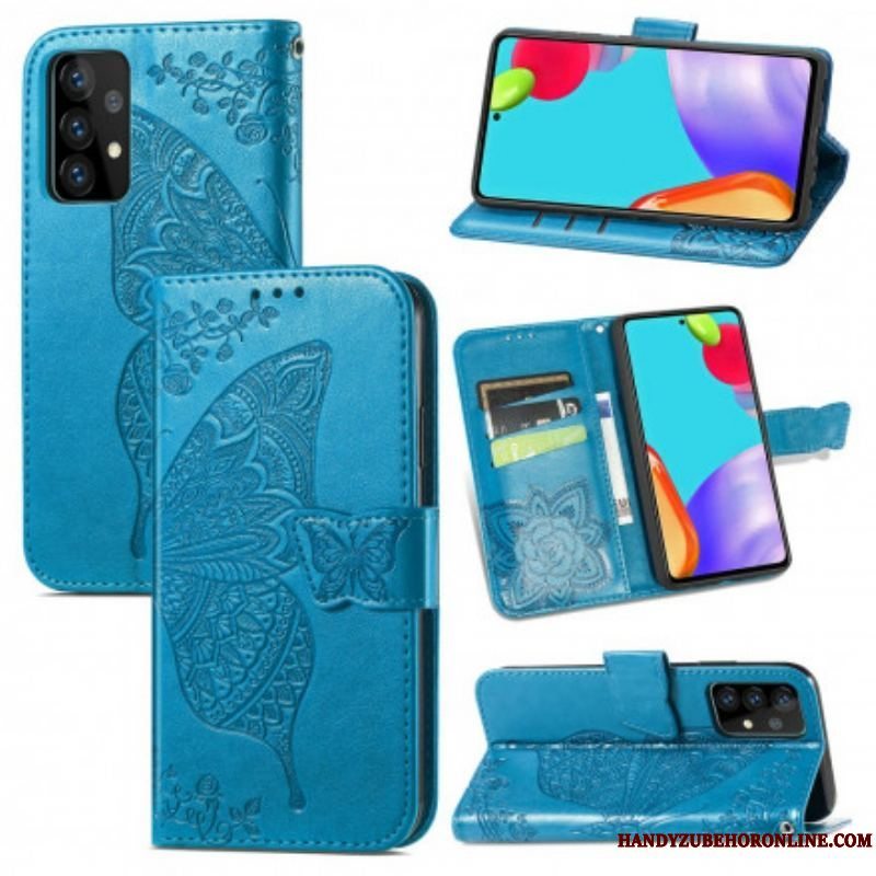 Flip Cover Samsung Galaxy A52 4G / A52 5G / A52s 5G Halve Sommerfugle