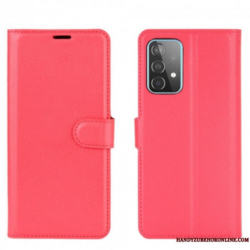 Flip Cover Samsung Galaxy A52 4G / A52 5G / A52s 5G Klassisk Litchi