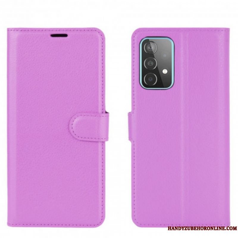 Flip Cover Samsung Galaxy A52 4G / A52 5G / A52s 5G Klassisk Litchi