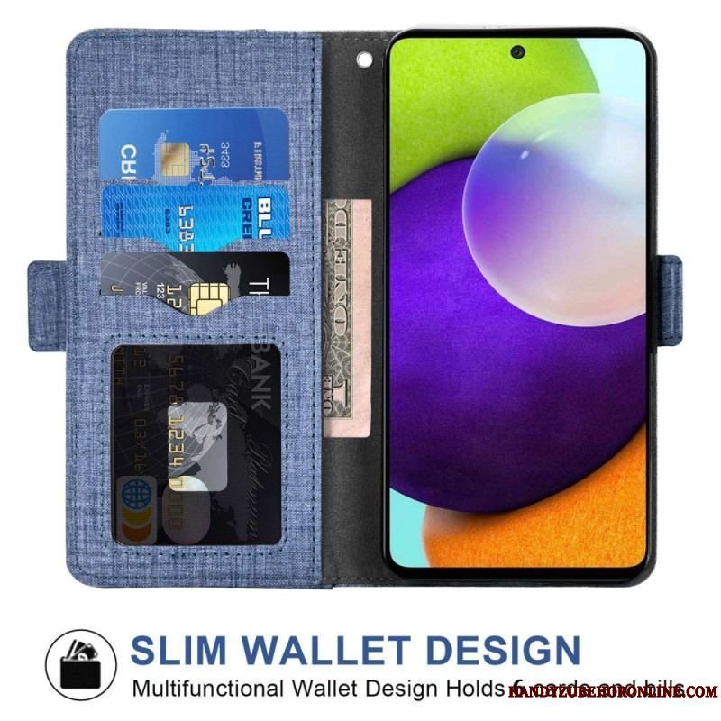 Flip Cover Samsung Galaxy A53 5G Jeans Med Roterende Kortholder