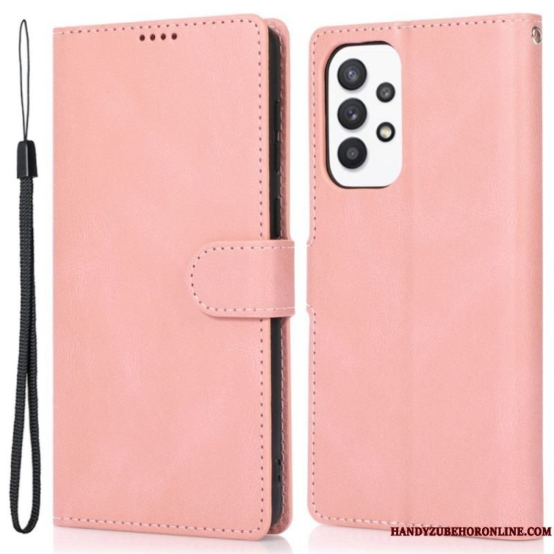 Flip Cover Samsung Galaxy A53 5G Med Snor Strappy Vintage Læderstil