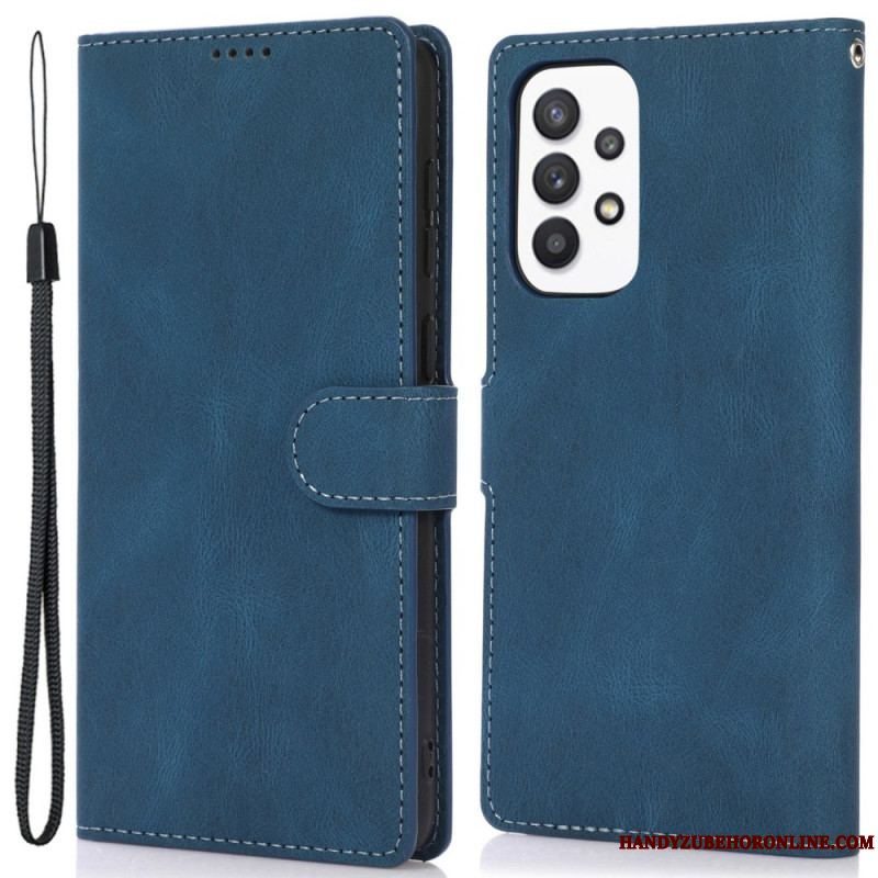 Flip Cover Samsung Galaxy A53 5G Med Snor Strappy Vintage Læderstil