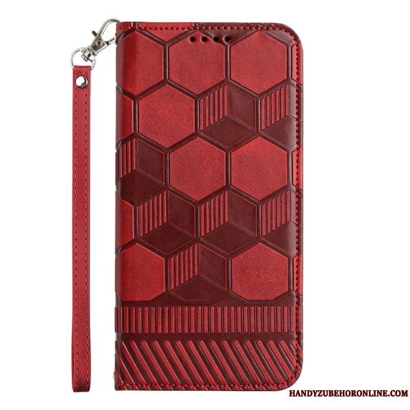 Flip Cover Samsung Galaxy A54 5G Fodboldbold Mønster