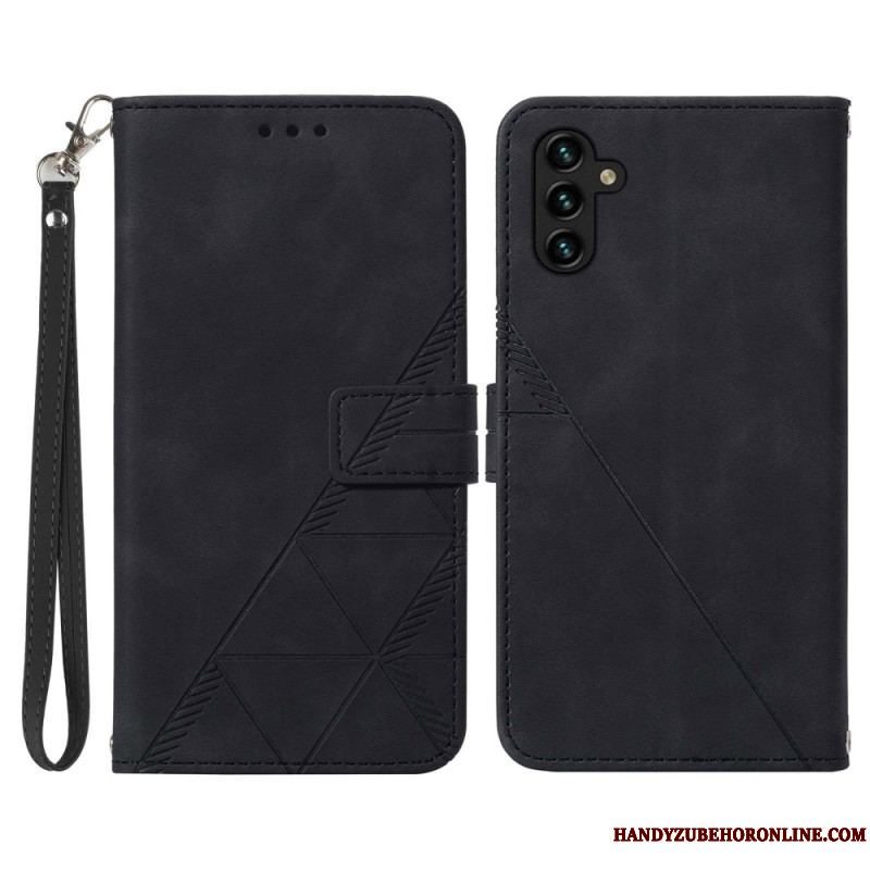 Flip Cover Samsung Galaxy A54 5G Med Snor Rem Trekanter