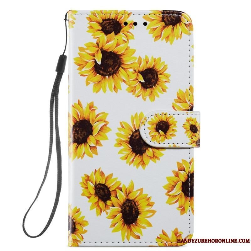 Flip Cover Samsung Galaxy A54 5G Med Snor Strappy Floral