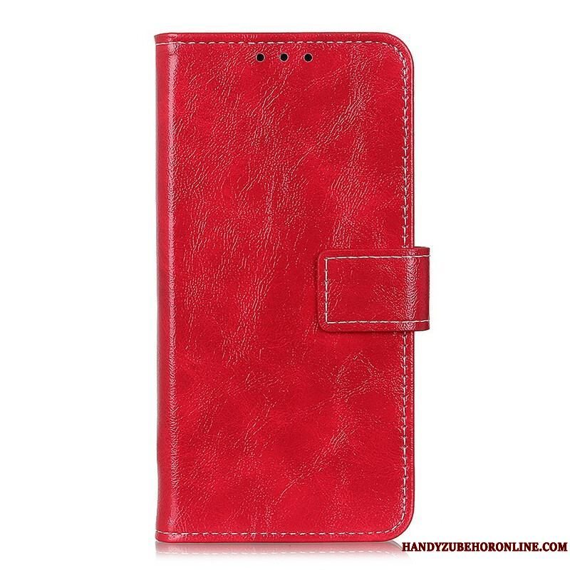 Flip Cover Samsung Galaxy M12 / A12 Skinnende Og Blottede Sømme