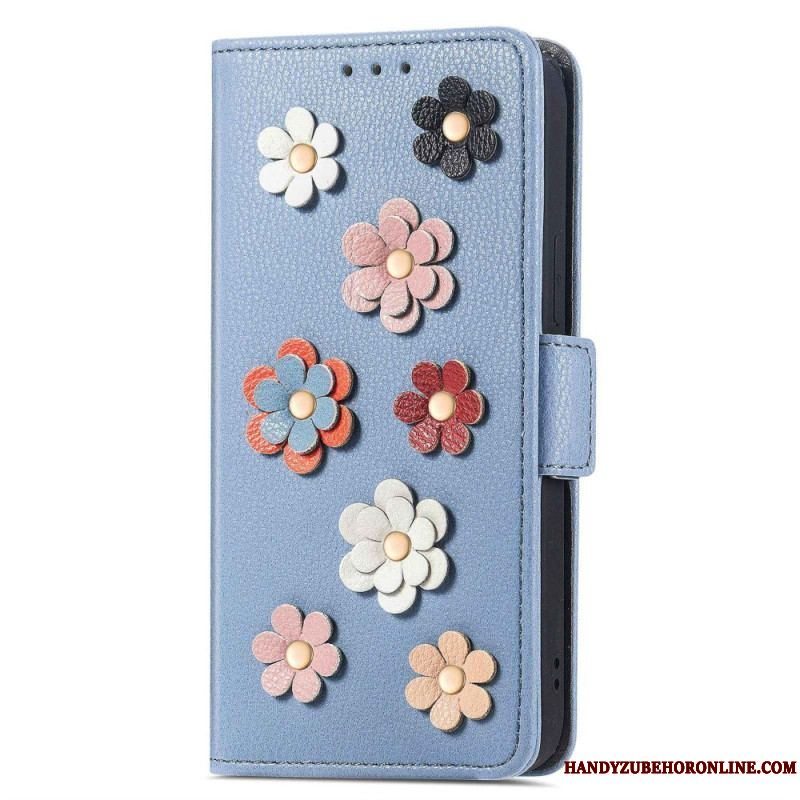Flip Cover Samsung Galaxy M13 3d Blomster