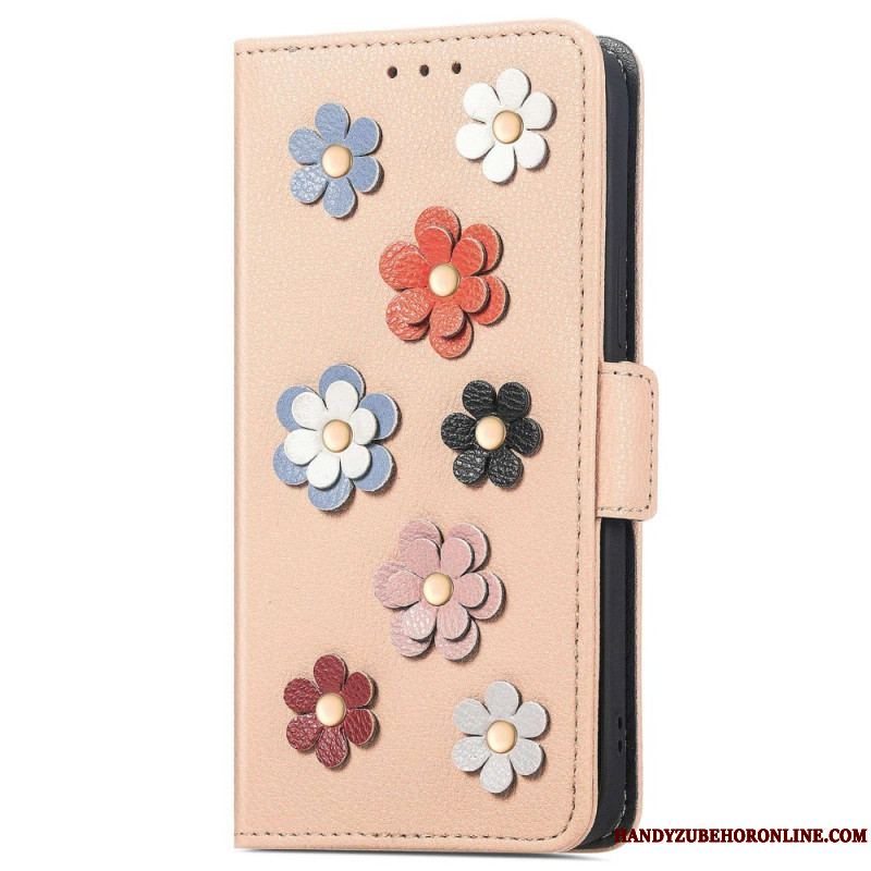 Flip Cover Samsung Galaxy M13 3d Blomster