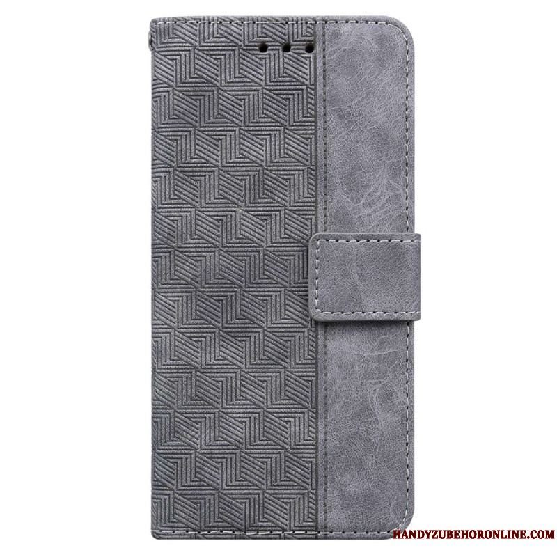 Flip Cover Samsung Galaxy M13 Med Snor Strappy Mønster